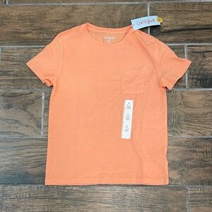 Cat & Jack NWT Peach Short Sleeve Tee Light Orange Small 6/7 T-Shirt w/ Pocket